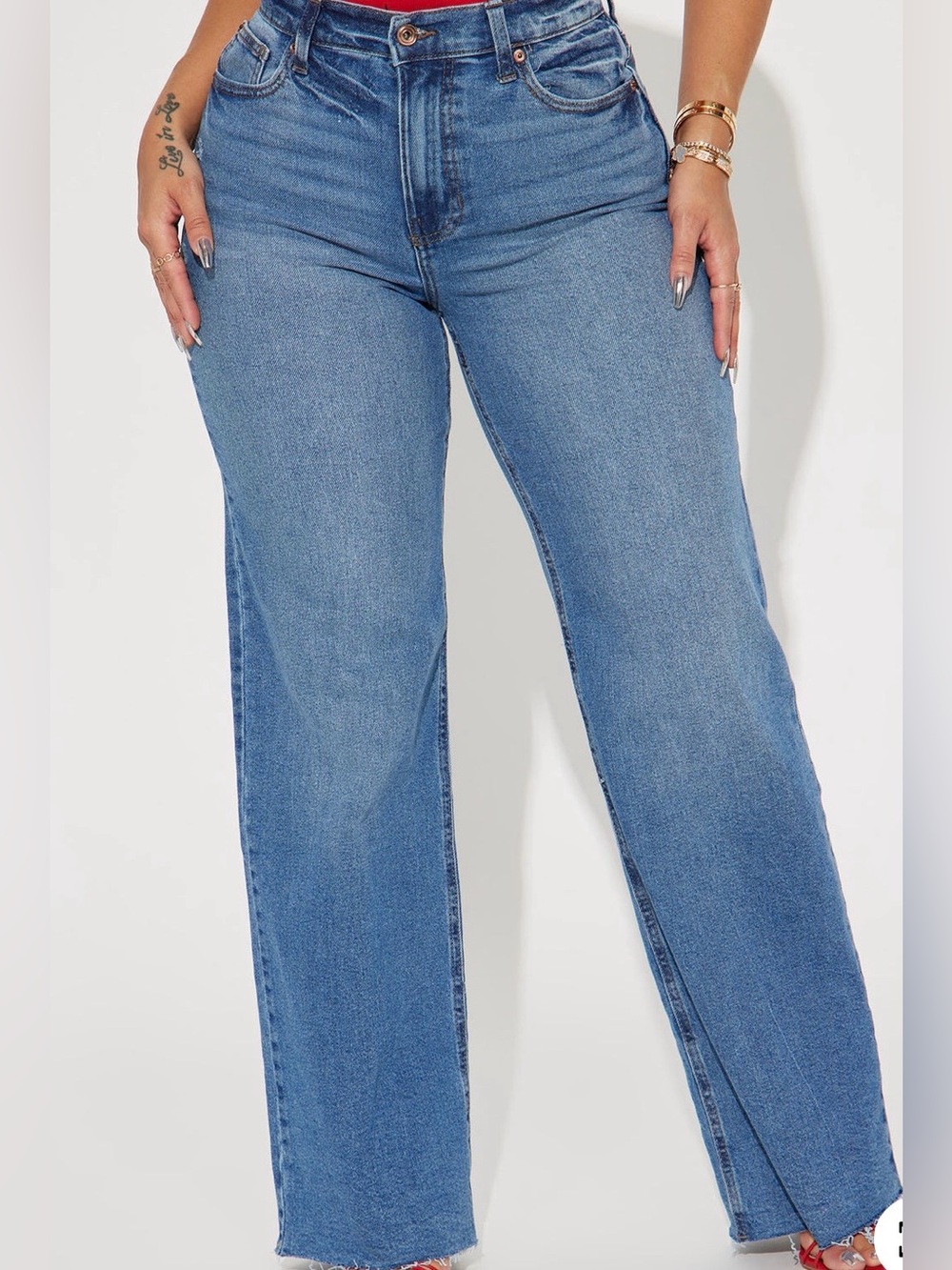 Women's High-Rise Straight Jeans - Blue
